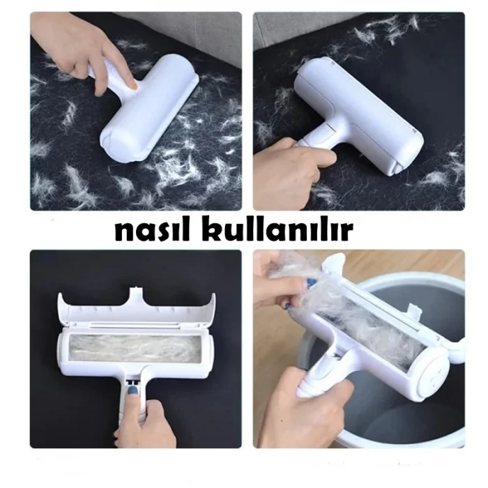 Hazneli Kedi Köpek Tüy Temizleyici Toplayıcı