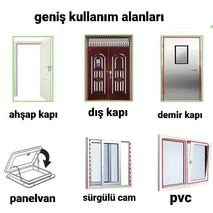 Kapı Pencere Soğuk Toz Geçirmez İzolasyon Fitili Kendinden Yapışkanlı 4 metre