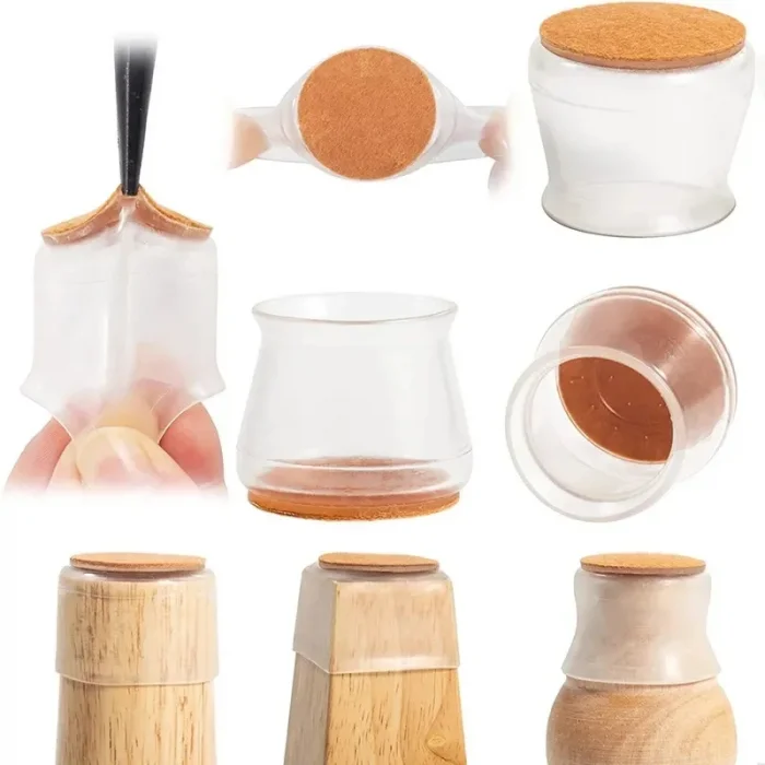 Keçeli Silikon Sandalye Ayağı 4 Adet