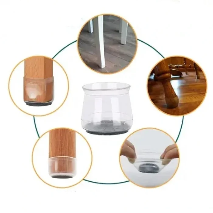 Keçeli Silikon Sandalye Ayağı 4 Adet