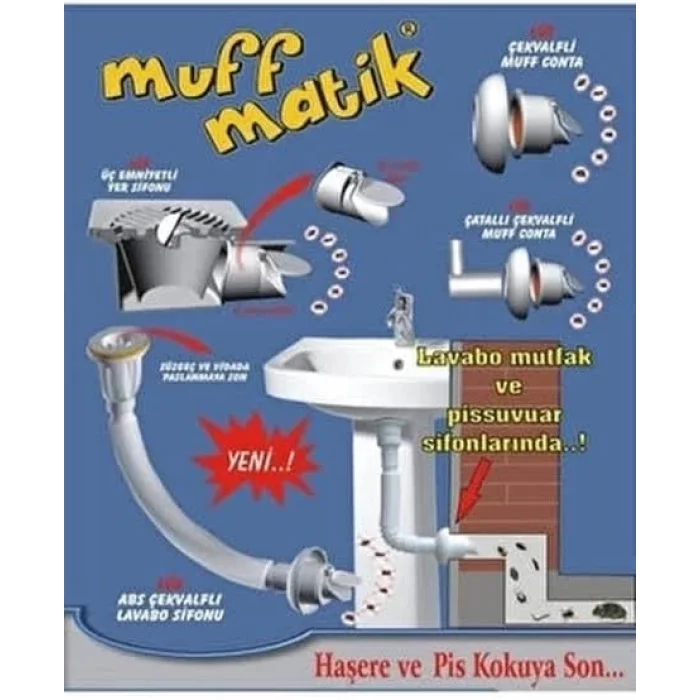 Kokumatik Gider Koku Önleyici Lavabo Sifonu Çekvalfi Adaptör Kokuya Ve Haşereye Son