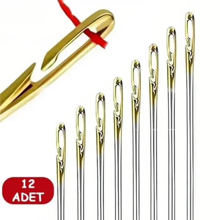Kolay İplik Geçirilen İğne Seti 12 Adet