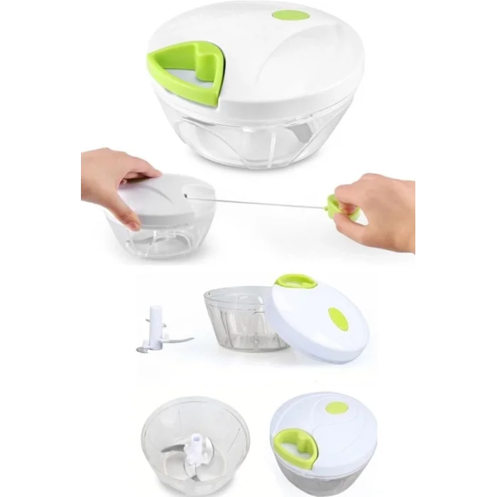 Küçük 3 Bıçaklı Ipli El Rondosu Doğrayıcı Asorti