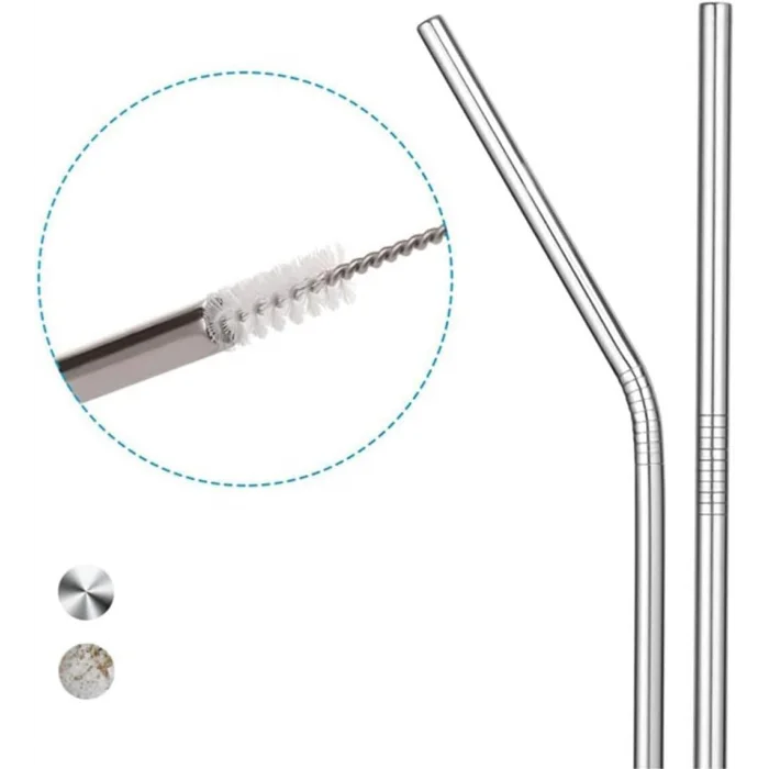 Paslanmaz Çelik Pipet ve Temizleme Fırçası 4 lü