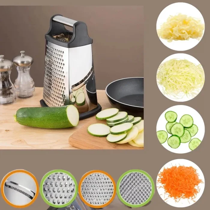 Paslanmaz Silikon Tabanlı 4 Fonksiyonlu Rende