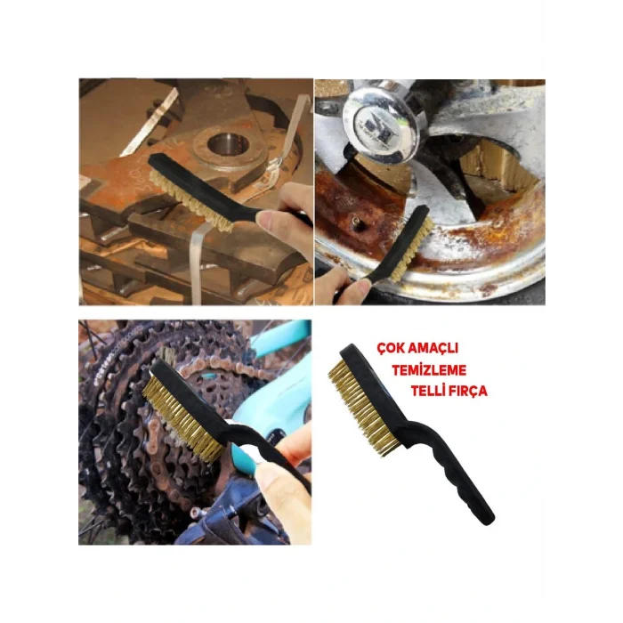 Plastik Saplı Tel Fırça Kir Pas Mangal Barbekü Izgara Çok Amaçlı Temizleme