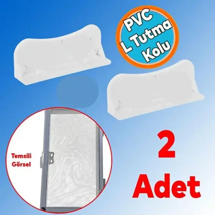 PVC Pencere Kapı Sineklik Kolu Plastik L Tipi Tutucu Tutamağı 2 Adet
