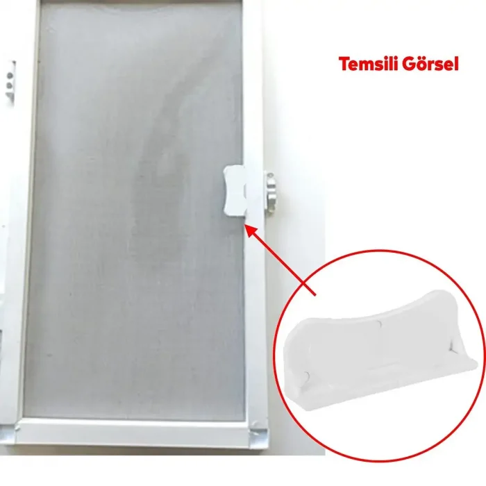 PVC Pencere Kapı Sineklik Kolu Plastik L Tipi Tutucu Tutamağı 2 Adet