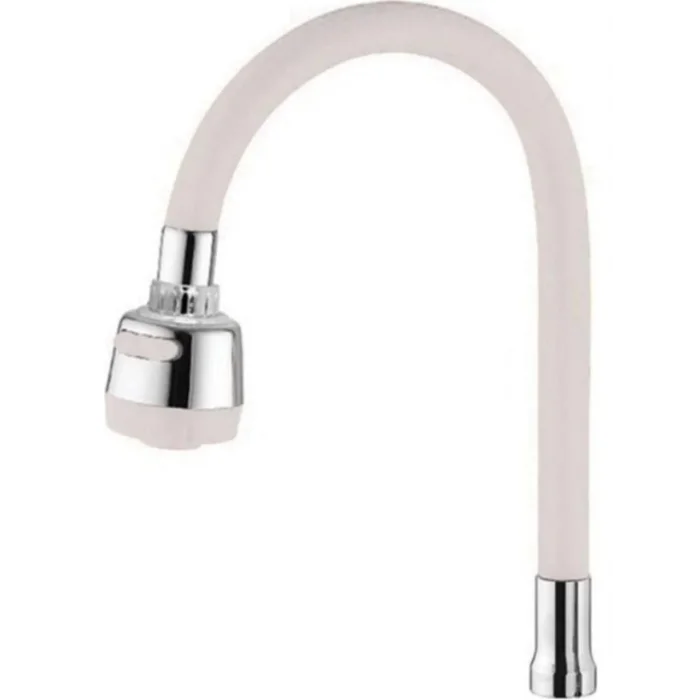 Renkli Silikon Musluk Batarya Borusu Beyaz