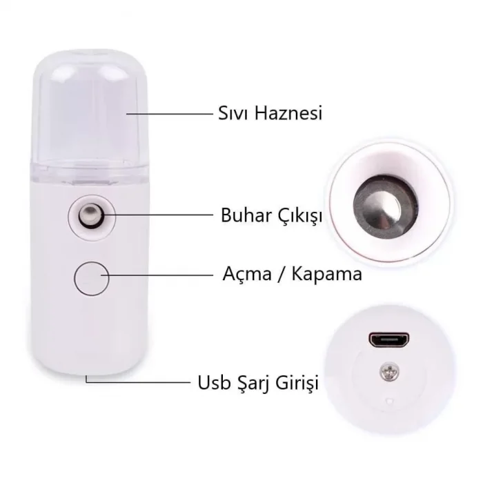 Şarjlı Buharlı Mini Dezenfektan Makinesi ve Nemlendirici