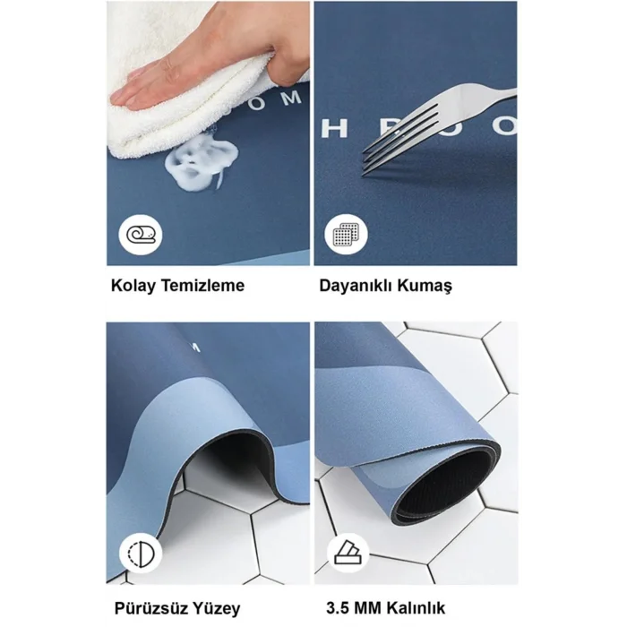 Su Emici Banyo Paspası Pembe renk