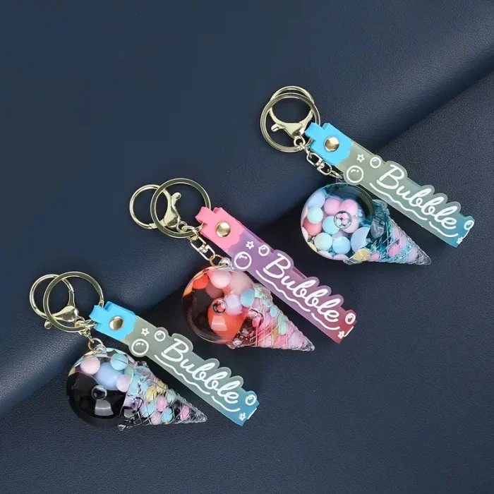 Sulu Anahtarlık Aksesuar Ve Çanta Süsü Külahlı Dondurma