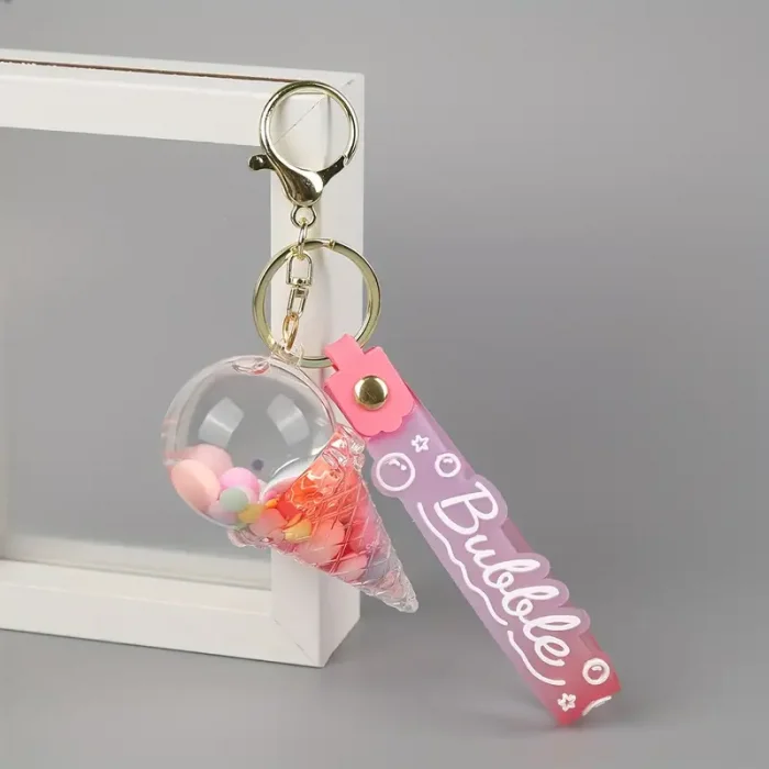 Sulu Anahtarlık Aksesuar Ve Çanta Süsü Külahlı Dondurma