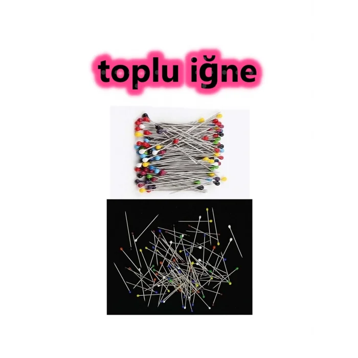 Toplu iğneler Renkli 50 adet paslanmaz çelik toplu iğne, dikiş, el işi takı aksesuarı