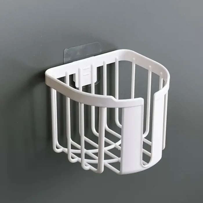 Yapışkanlı Çok Amaçlı Tuvalet Kağıdı Tutucu Beyaz Renk