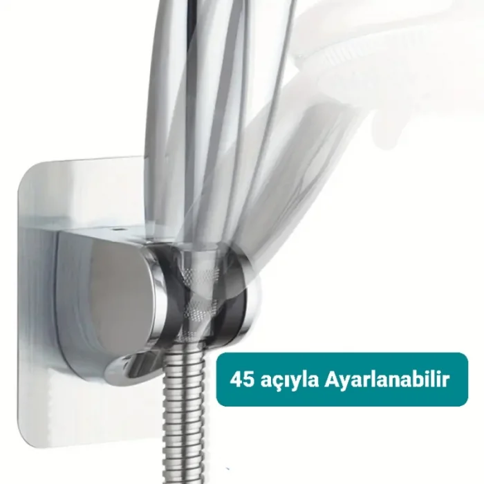 Yapışkanlı Duş Başlığı Tutucu Siyah Renk
