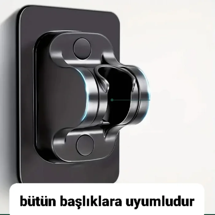 Yapışkanlı Duş Başlığı Tutucu Siyah Renk