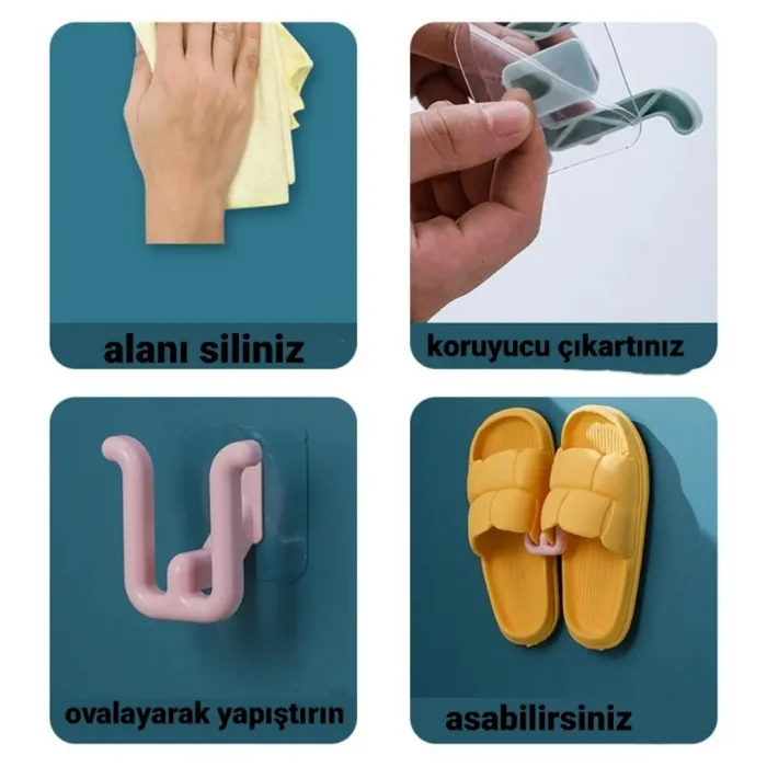 Yapışkanlı Terlik Askısı 2 Adet
