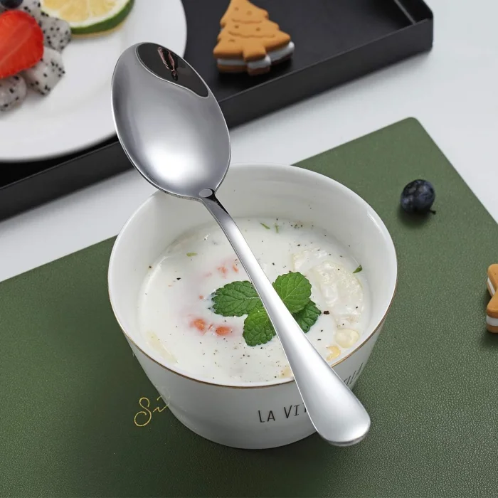 Yemek Kaşığı, 6 Parça Paslanmaz Çelik Yemek Kaşığı Çorba Kaşığı