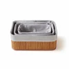 3 lü Bambu Kare Organizer Düzenleyici Sepet