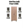 4 adet Metal Krom Baza Ayak 8 cm