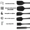 6 Adet Silikon Servis Spatula Seti Siyah Renk