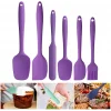 6 Adet Silikon Servis Spatula Seti Mor Renk