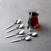 6 lı Çay Kaşığı Kalın Parlak Çelik Lüx