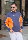 Lacivert Super Fast Parçalı Sweatshirt