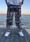 Dijital Baskı Siyah Pantolon