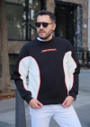 Siyah Super Fast Parçalı Sweatshirt