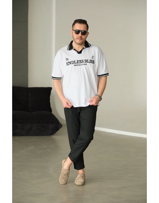 Endlees Beyaz Polo Yaka T-Shirt