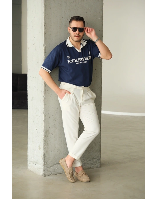 Endlees Lacivert Polo Yaka T-Shirt