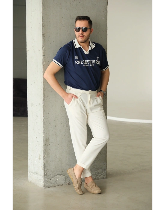 Endlees Lacivert Polo Yaka T-Shirt