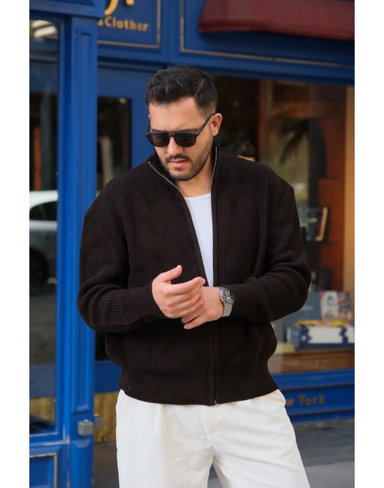 Fermuarlı Örme Hırka