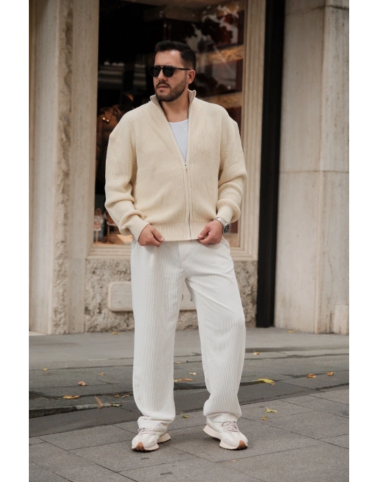 Fermuarlı Örme Hırka