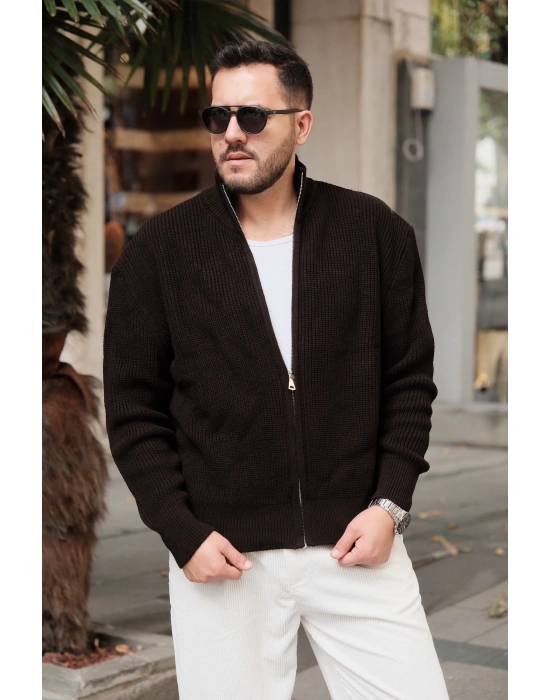 Fermuarlı Örme Hırka