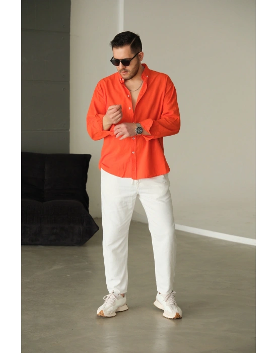 Fresh Kırmızı Keten Gömlek