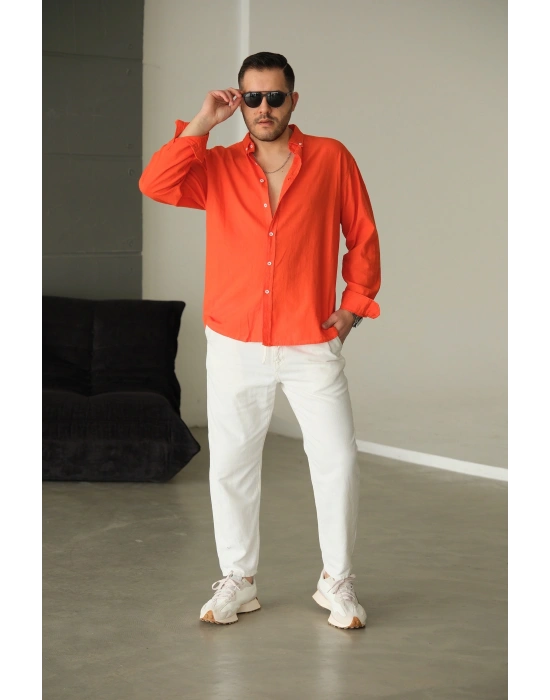 Fresh Kırmızı Keten Gömlek