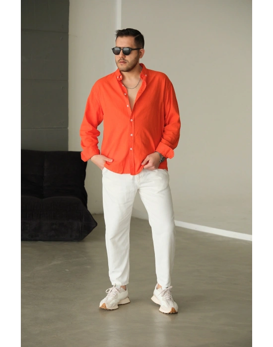 Fresh Kırmızı Keten Gömlek