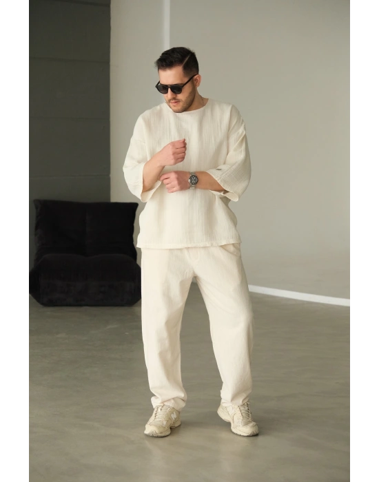 GG Bej Fakir Kol T-Shirt