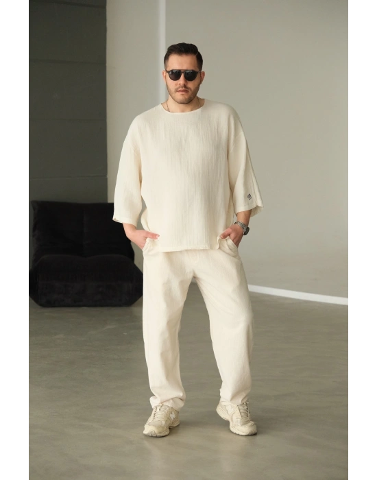 GG Bej Fakir Kol T-Shirt