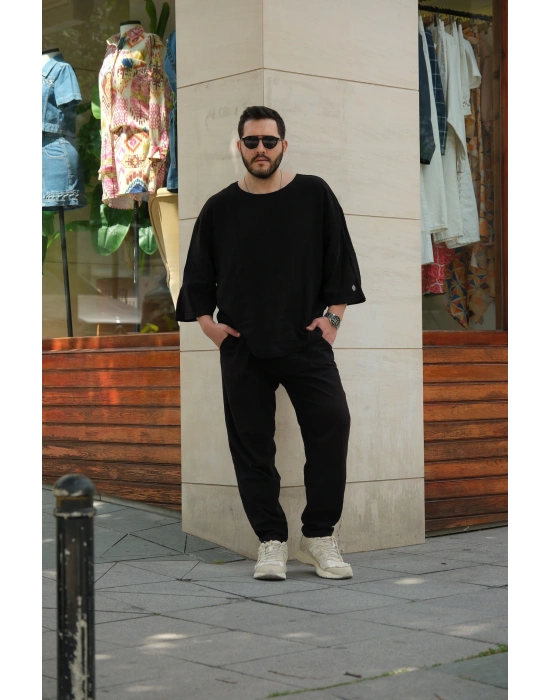 GG Siyah Fakir Kol T-Shirt