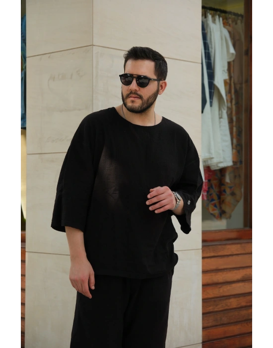 GG Siyah Fakir Kol T-Shirt