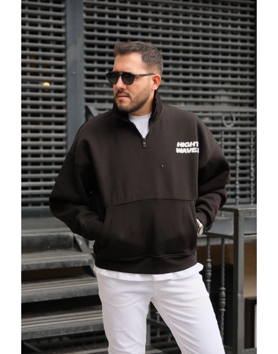 Nigh Waves Baskılı Sweatshirt