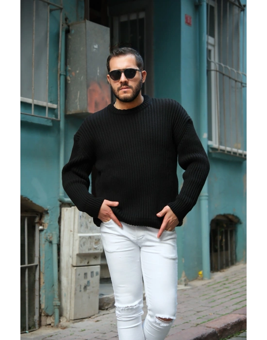 Oversize Siyah Kazak