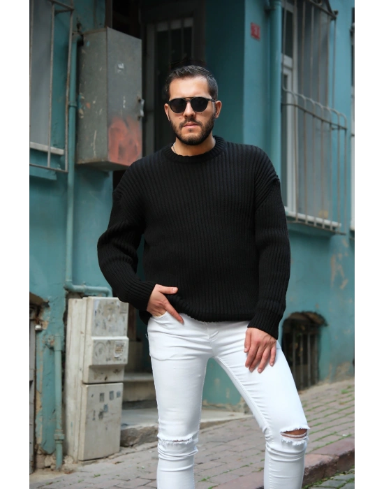 Oversize Siyah Kazak