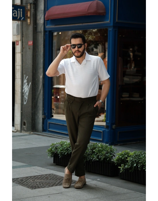 Polo Yaka Beyaz T-Shirt