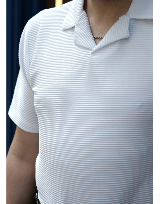 Polo Yaka Beyaz T-Shirt