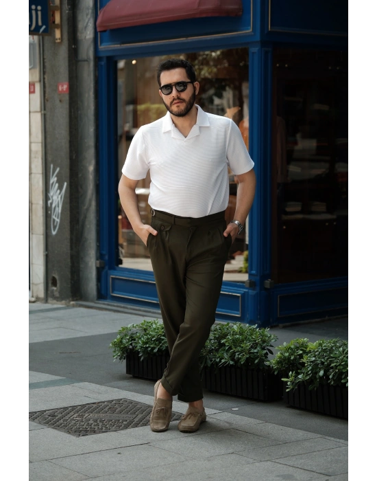 Polo Yaka Beyaz T-Shirt